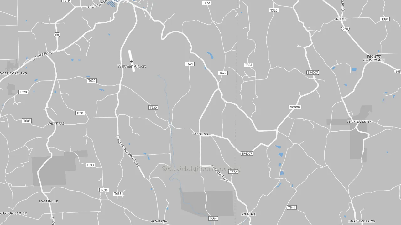 Transit Grade map of Rattigan, PA
