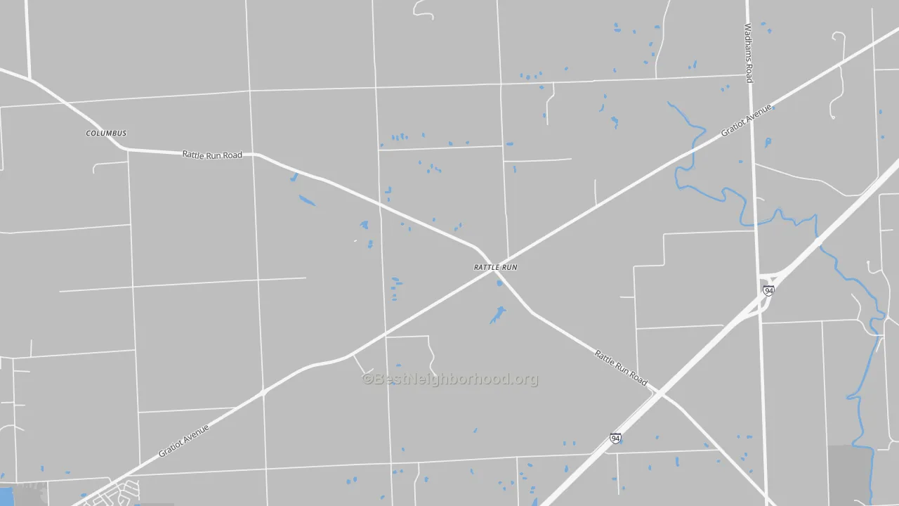 Transit Grade map of Rattle Run, MI