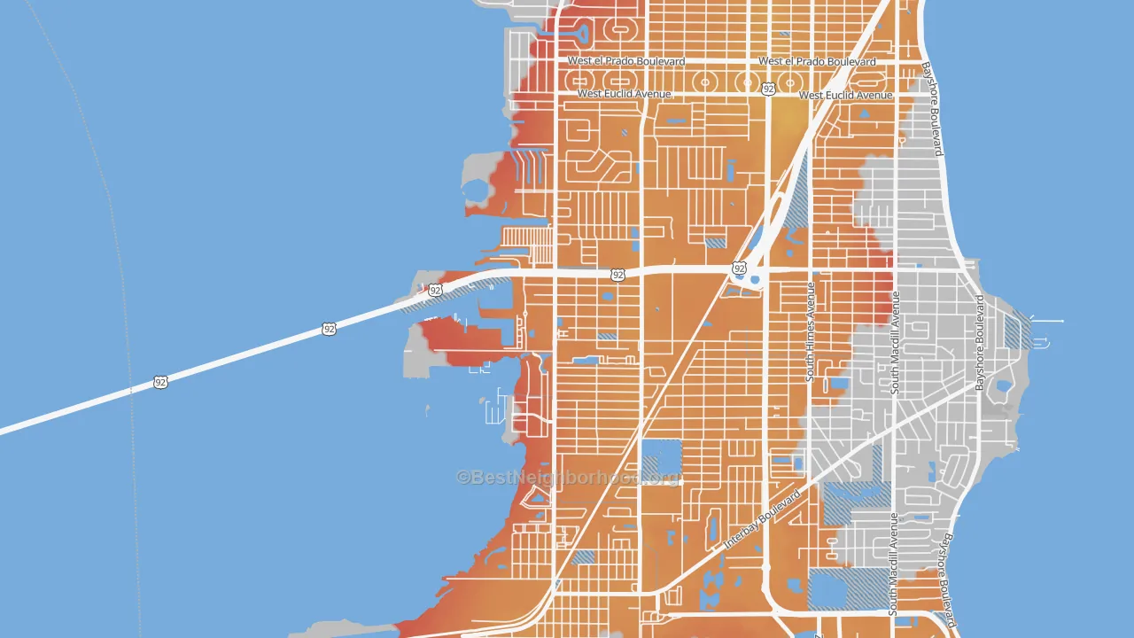 Transit Grade map of Rattlesnake, Tampa, FL