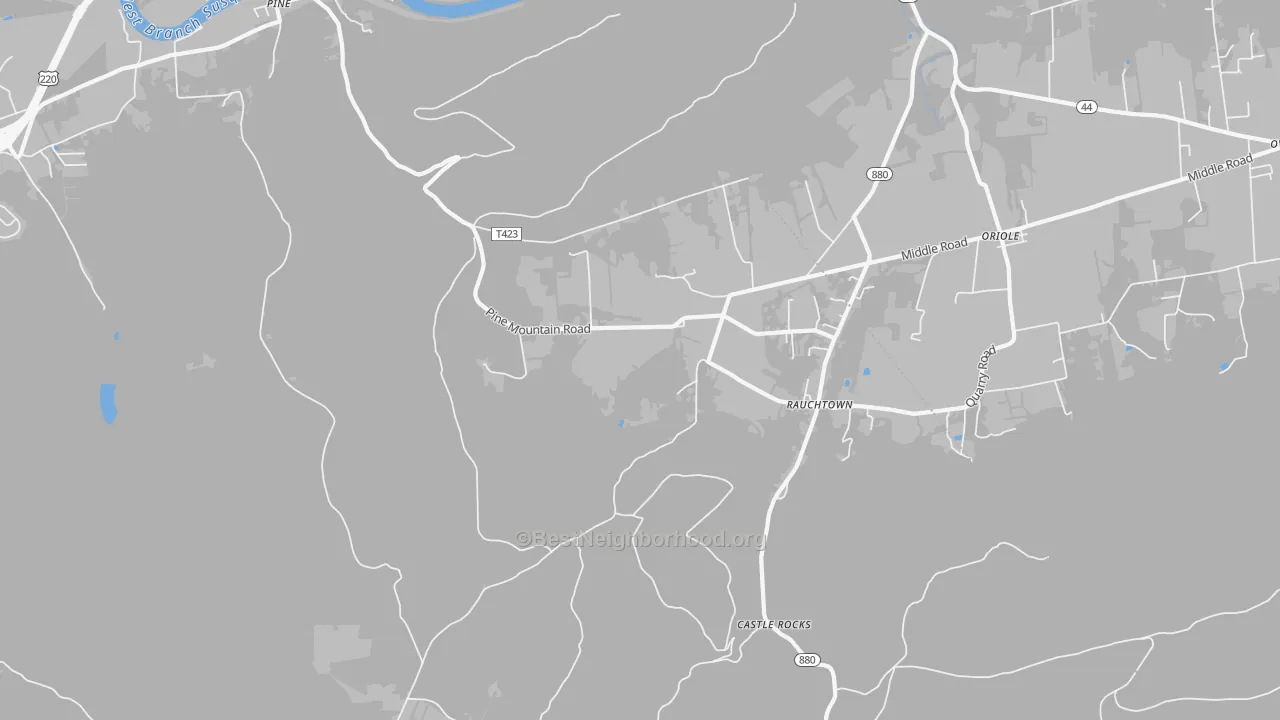 Transit Grade map of Rauchtown, PA