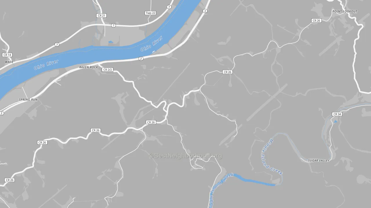 Transit Grade map of Raven Rock, WV