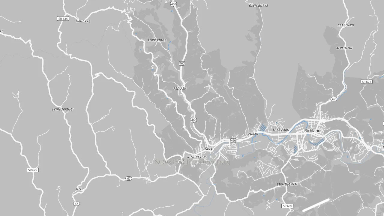 Transit Grade map of Raven, VA