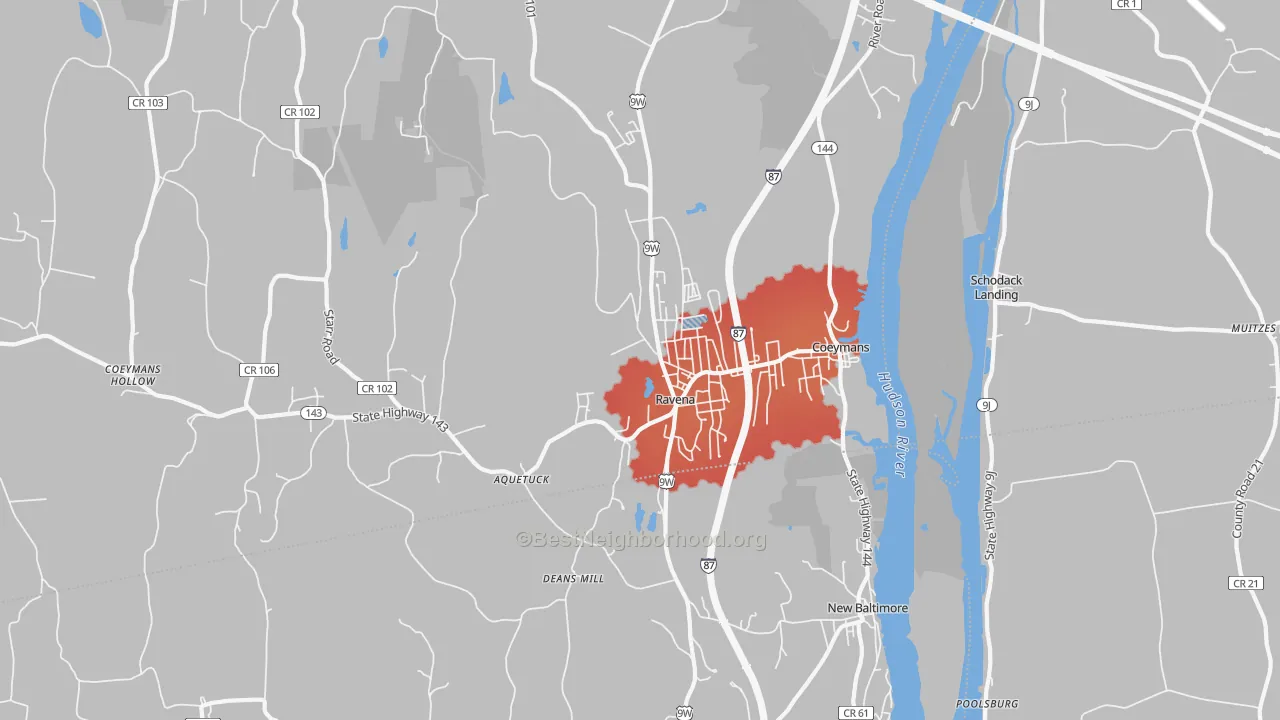 Transit Grade map of Ravena, NY