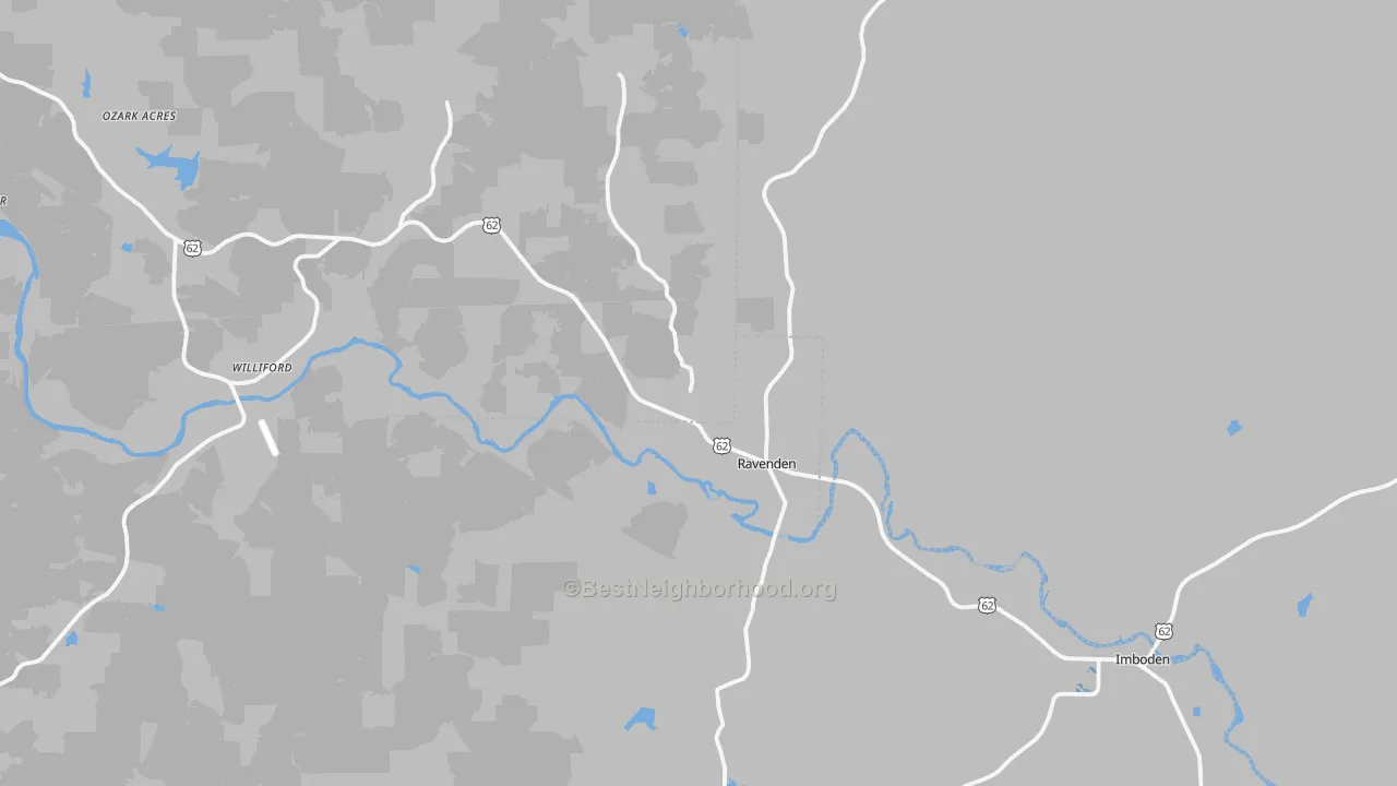 Transit Grade map of Ravenden, AR