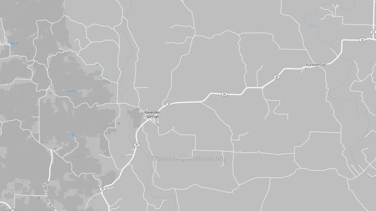 Transit Grade map of Ravenden Springs, AR