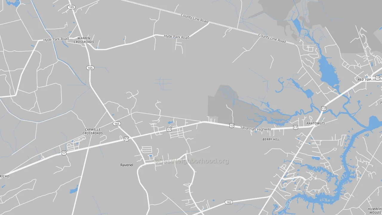 Transit Grade map of Ravenel, SC