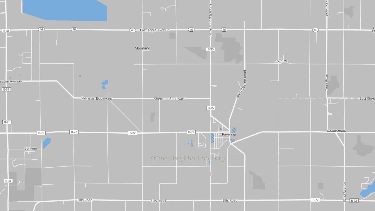Transit Grade map of Ravenna, MI