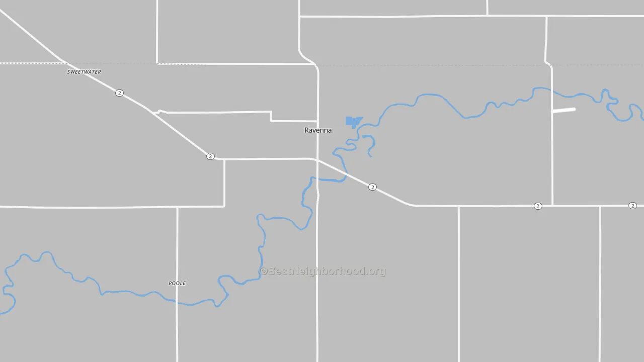 Transit Grade map of Ravenna, NE