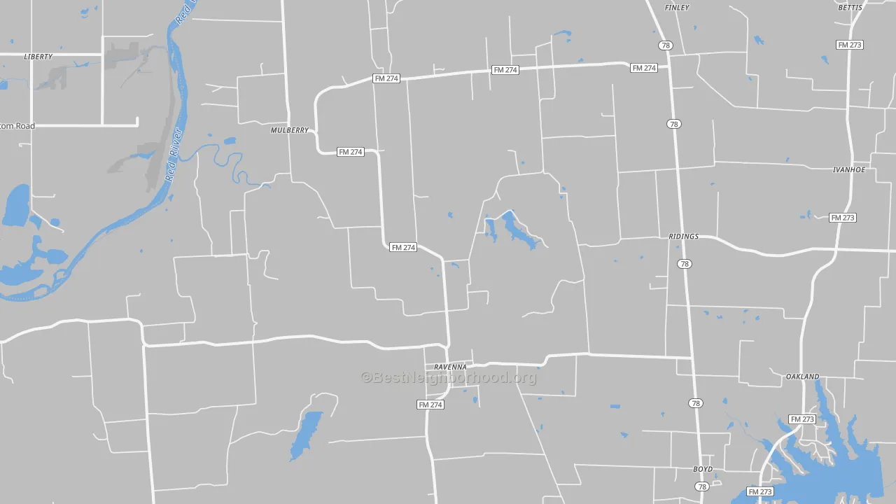 Transit Grade map of Ravenna, TX