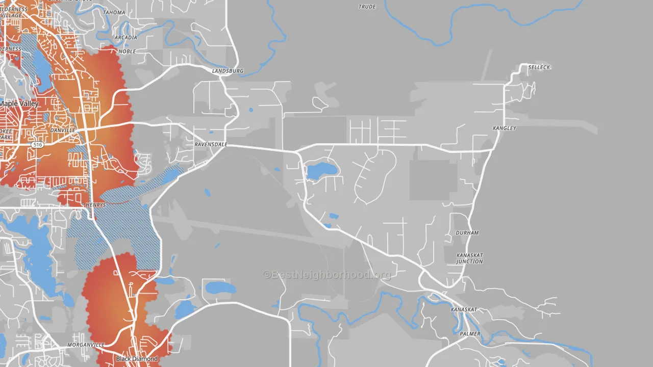 Transit Grade map of Ravensdale, WA