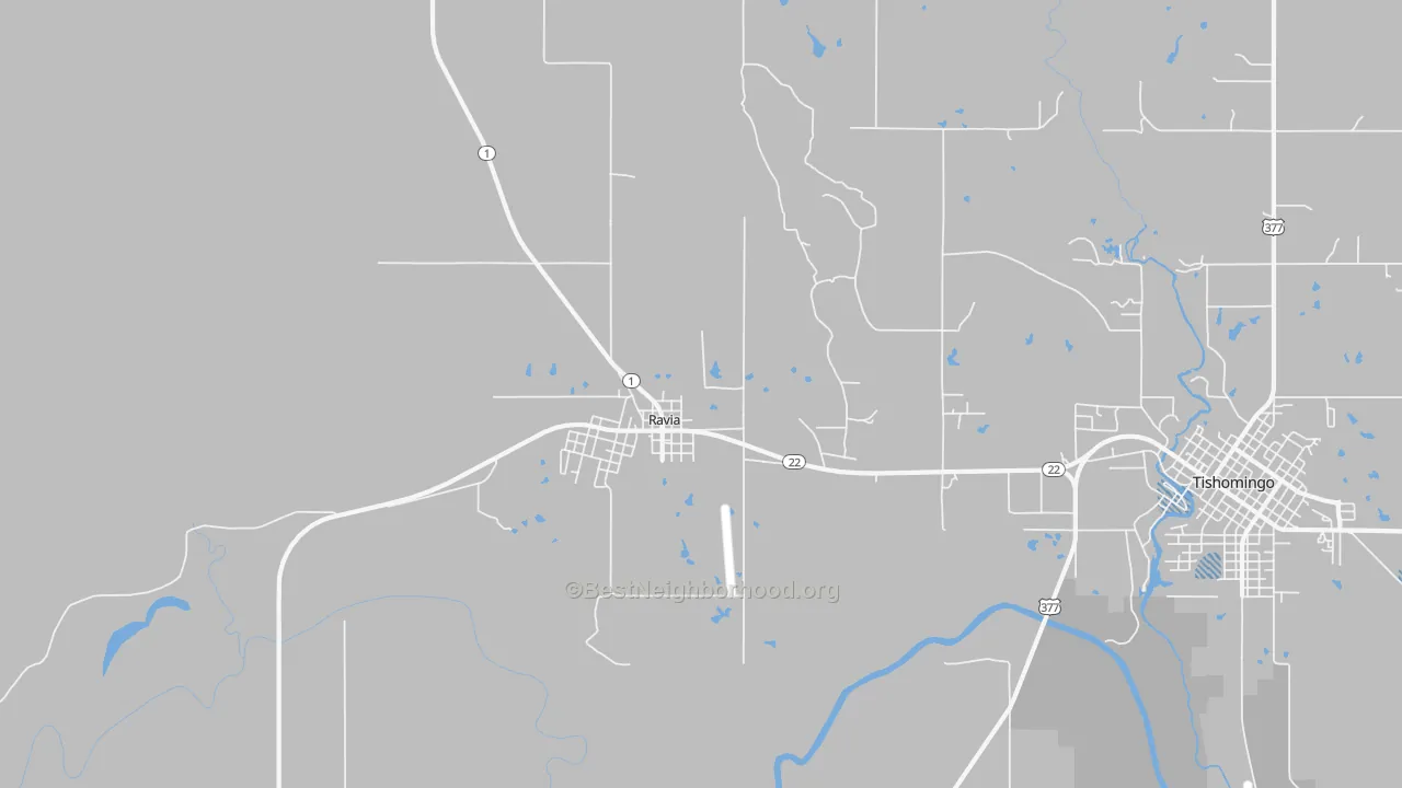 Transit Grade map of Ravia, OK