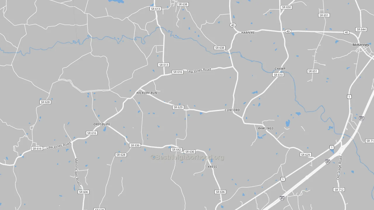 Transit Grade map of Rawlings, VA
