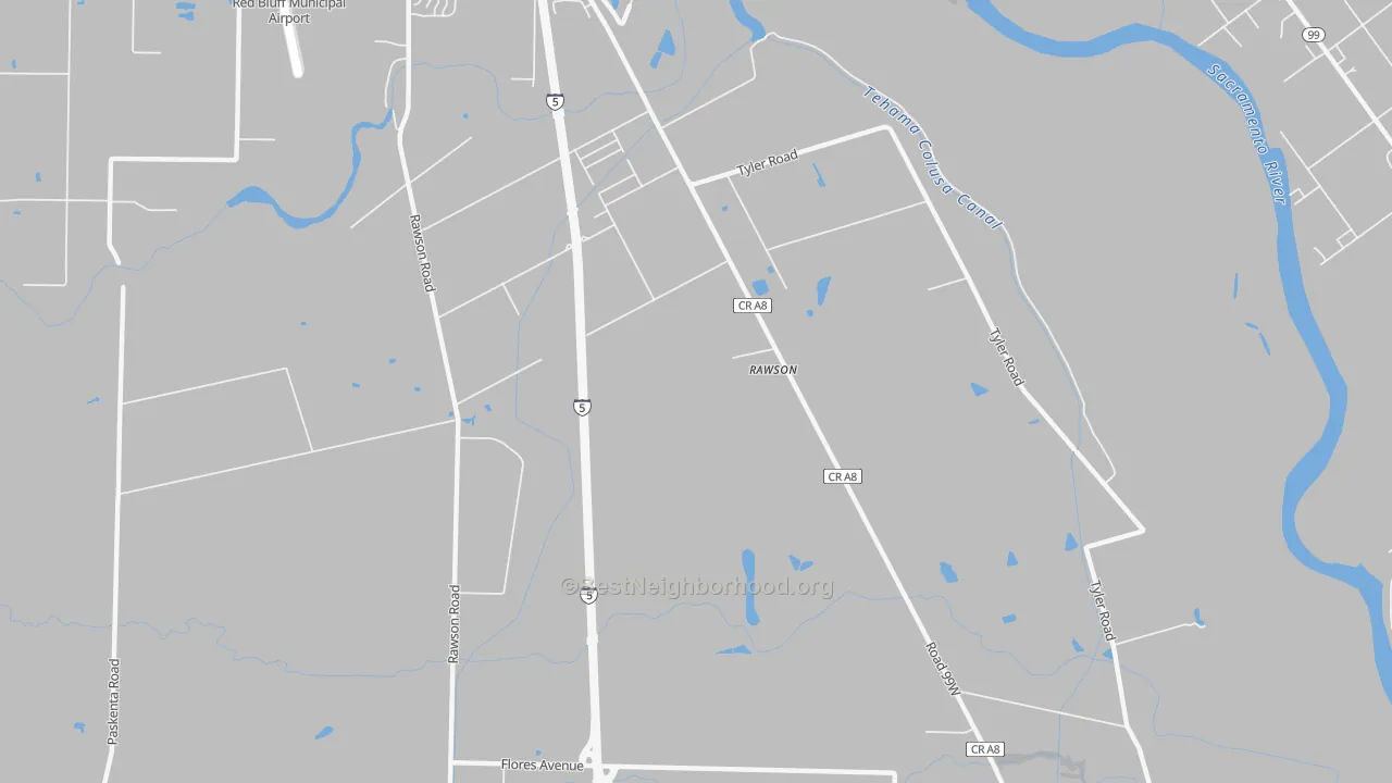 Transit Grade map of Rawson, CA