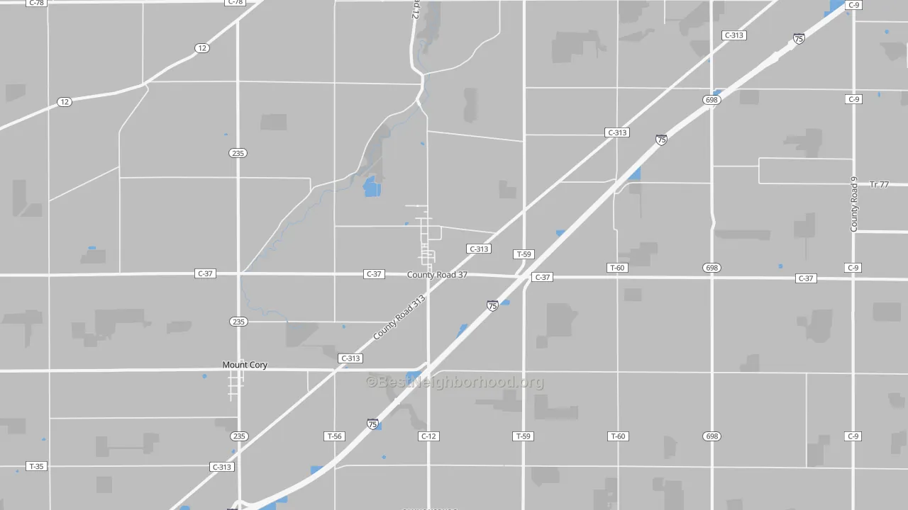 Transit Grade map of Rawson, OH