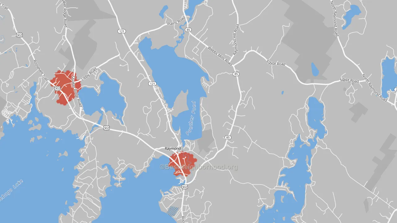 Transit Grade map of Raymond, ME