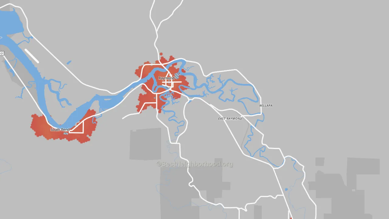 Transit Grade map of Raymond, WA