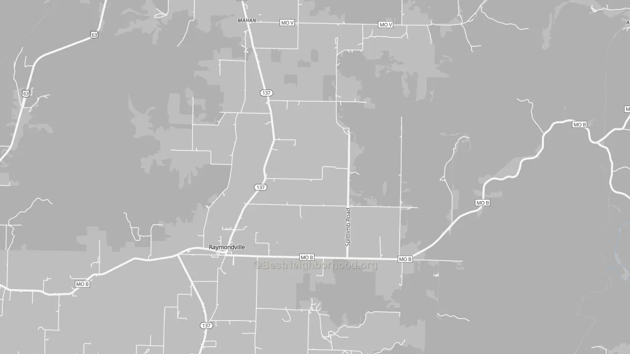 Transit Grade map of Raymondville, MO