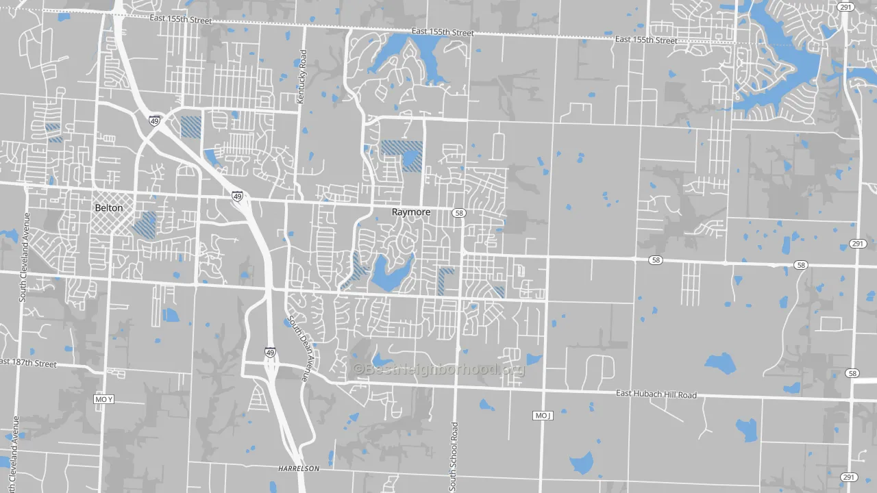 Transit Grade map of Raymore, MO