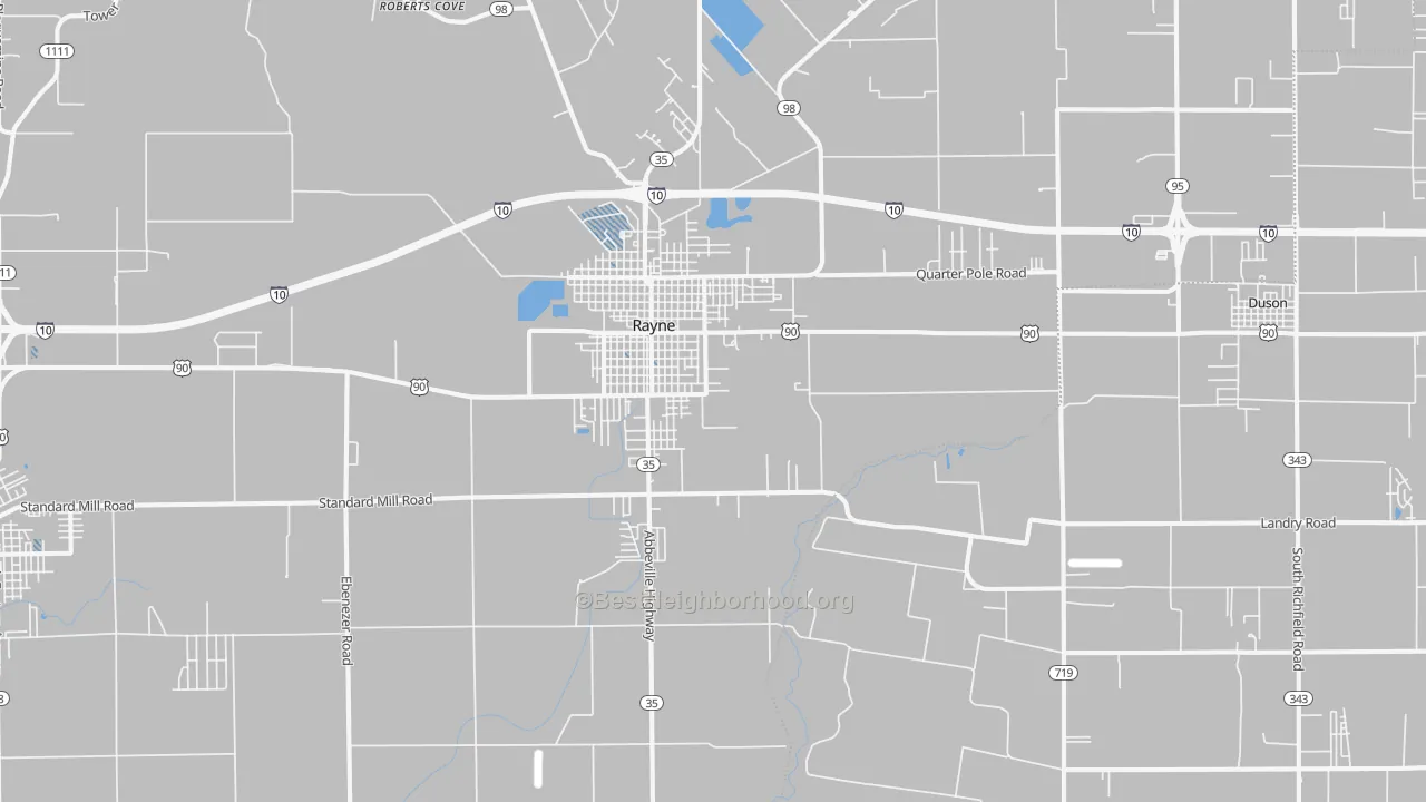 Transit Grade map of Rayne, LA