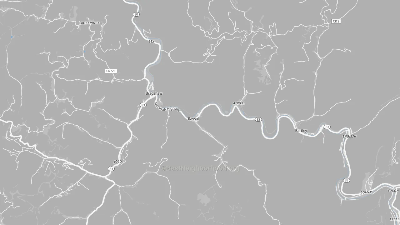 Transit Grade map of Raysal, WV