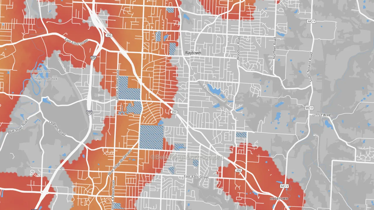 Transit Grade map of Raytown, MO