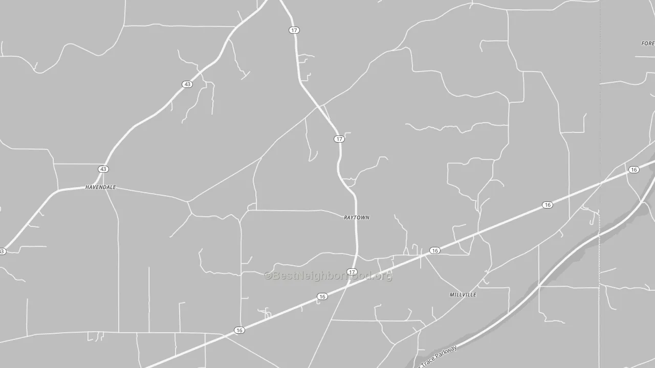 Transit Grade map of Raytown, MS