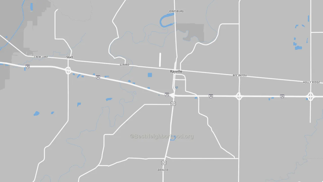 Transit Grade map of Rayville, LA