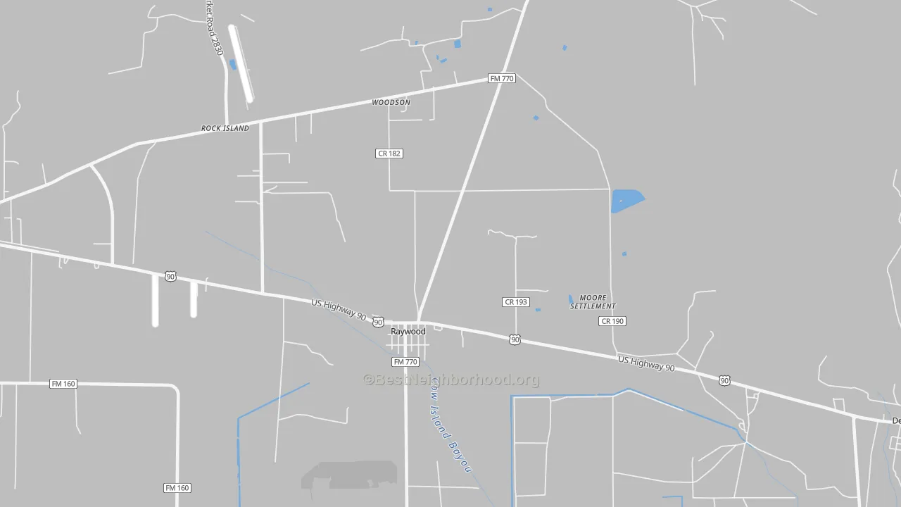 Transit Grade map of Raywood, TX