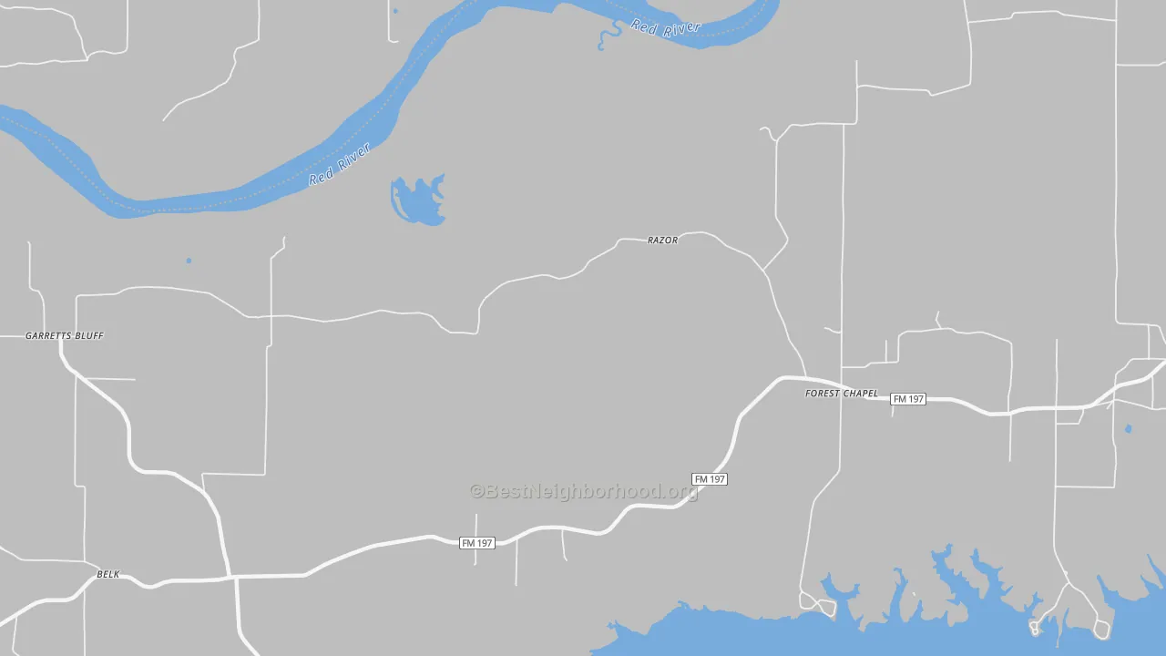 Transit Grade map of Razor, TX