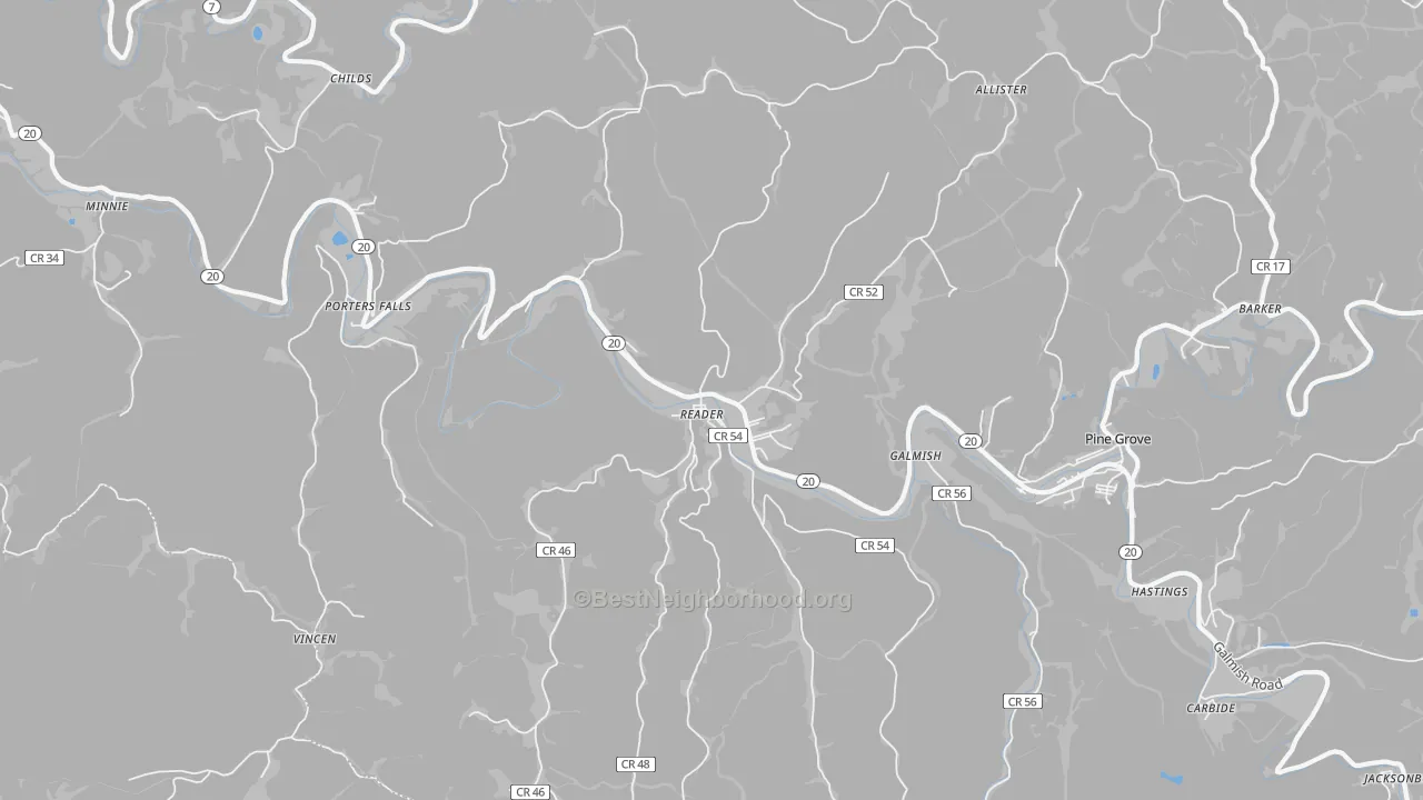 Transit Grade map of Reader, WV