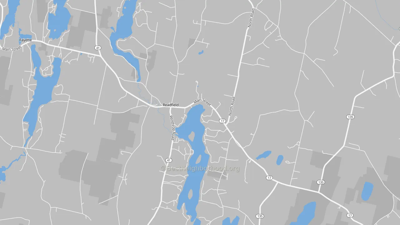 Transit Grade map of Readfield, ME