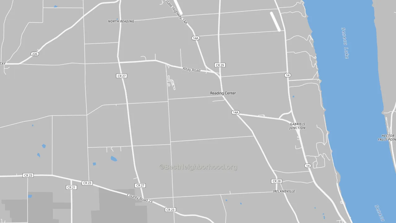 Transit Grade map of Reading Center, NY