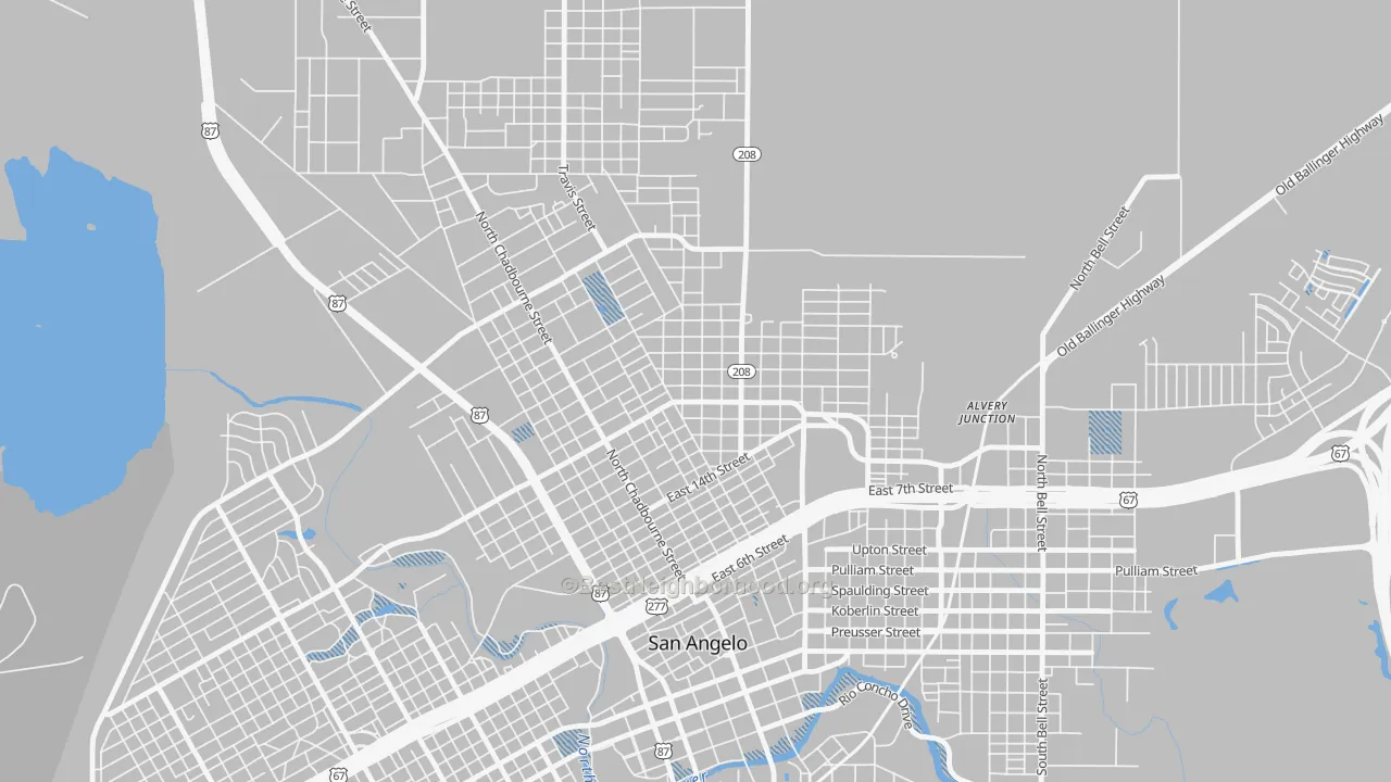 Transit Grade map of Reagan, San Angelo, TX