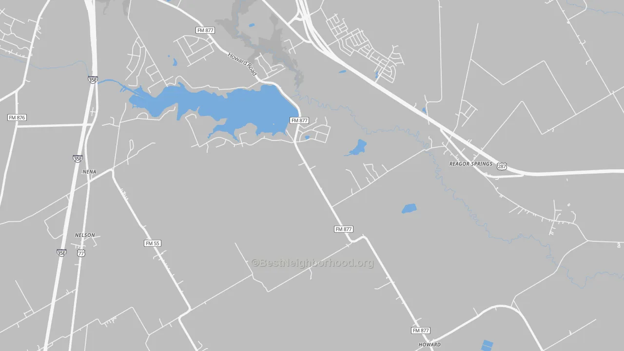 Transit Grade map of Reagor Springs, TX