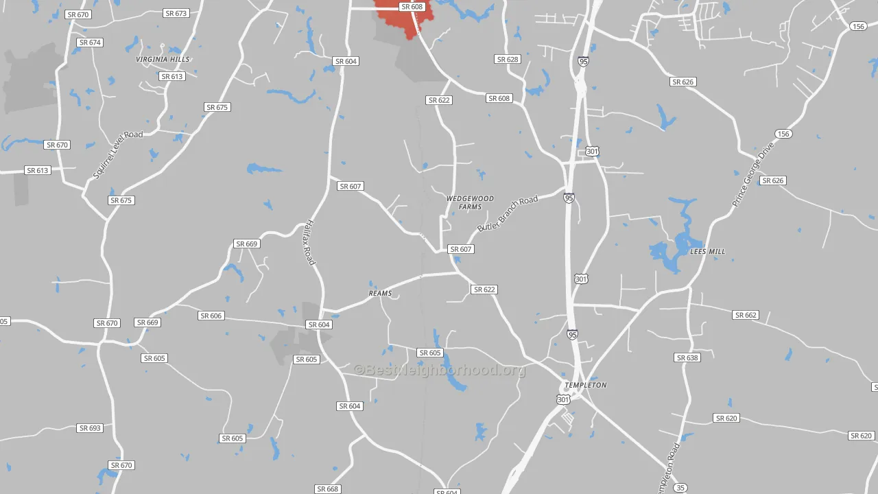 Transit Grade map of Reams, VA