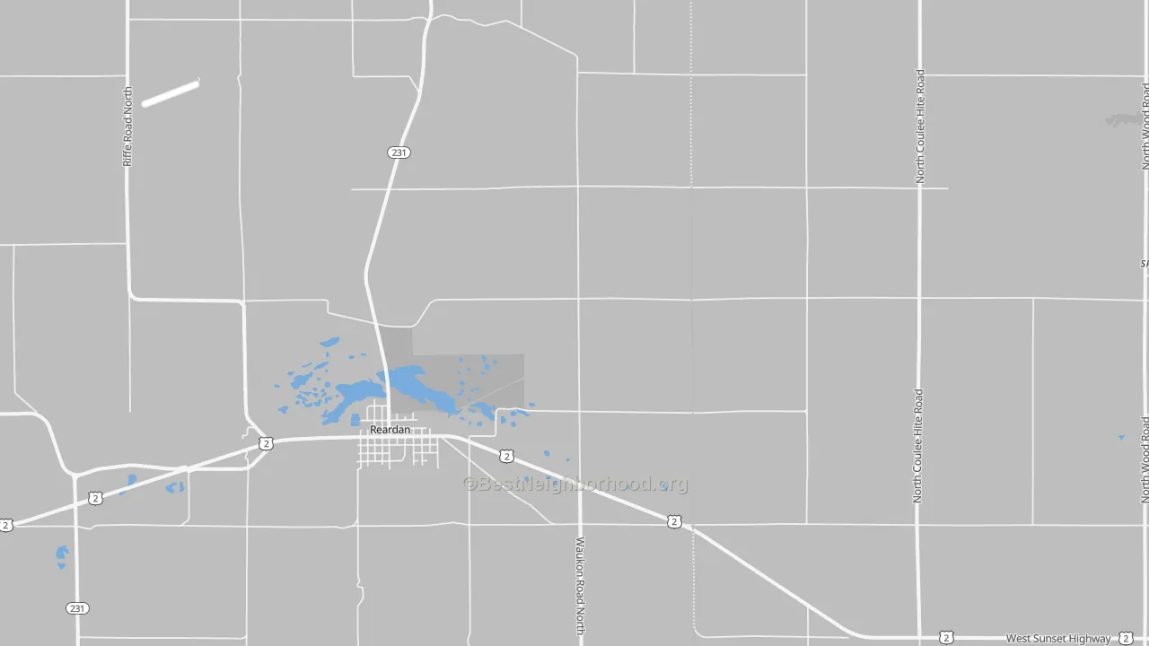 Transit Grade map of Reardan, WA