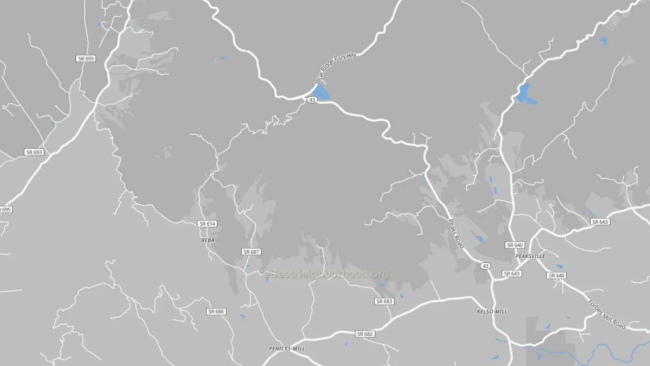 Transit Grade map of Reba, VA