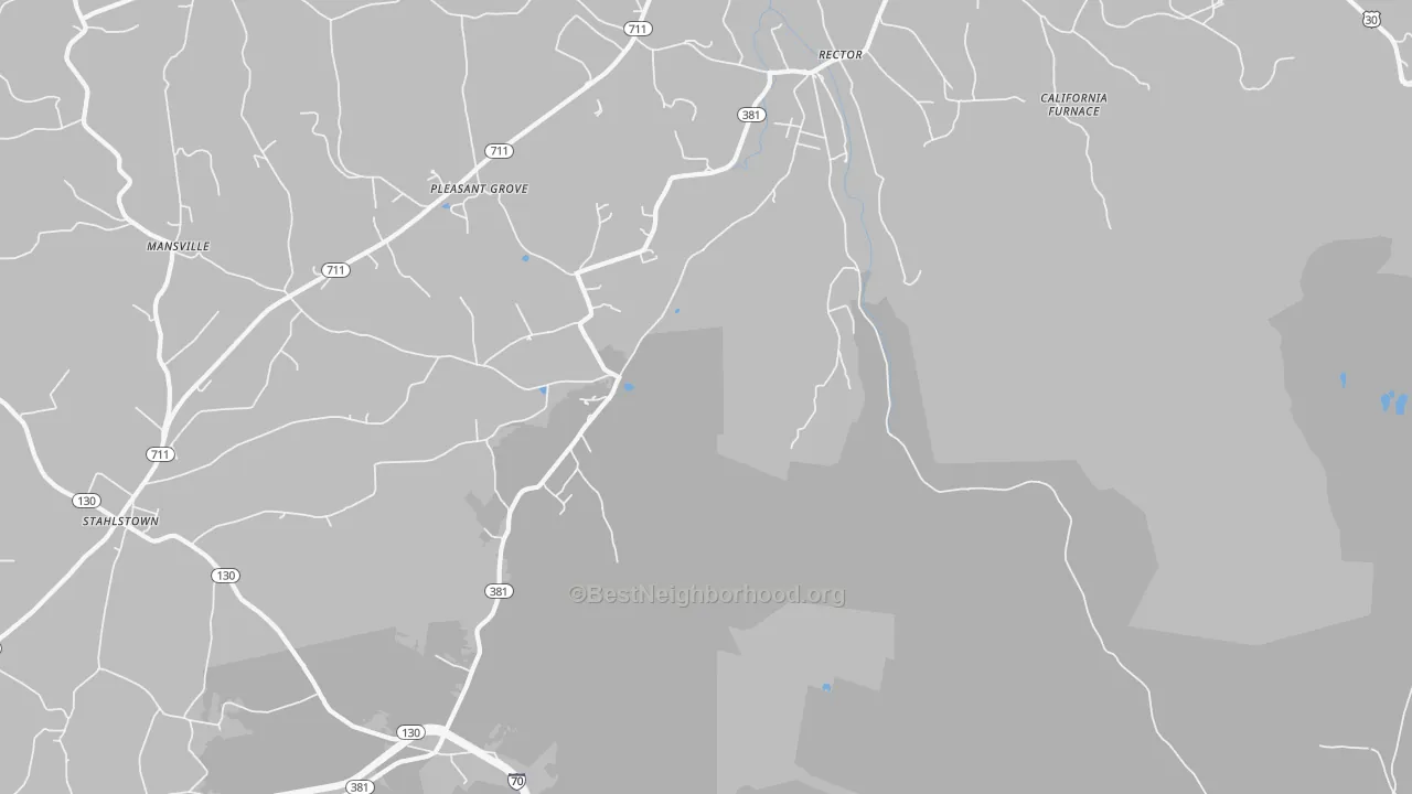 Transit Grade map of Rector, PA