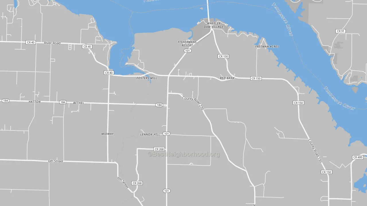 Transit Grade map of Red Bank, AL