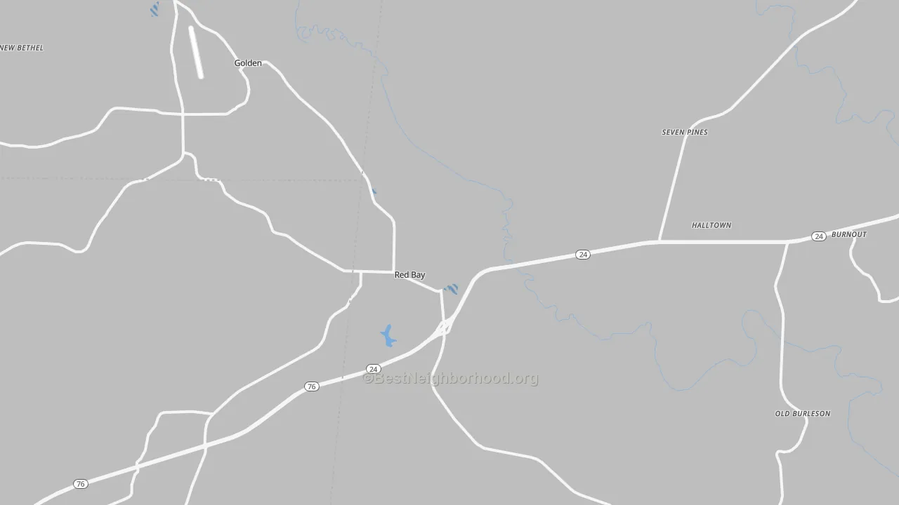 Transit Grade map of Red Bay, AL
