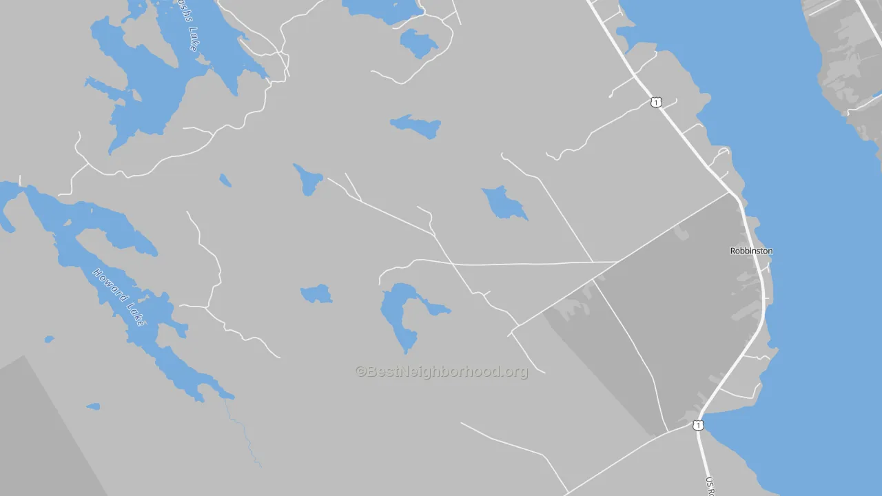 Transit Grade map of Red Beach, ME