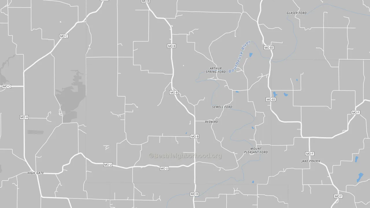 Transit Grade map of Red Bird, MO