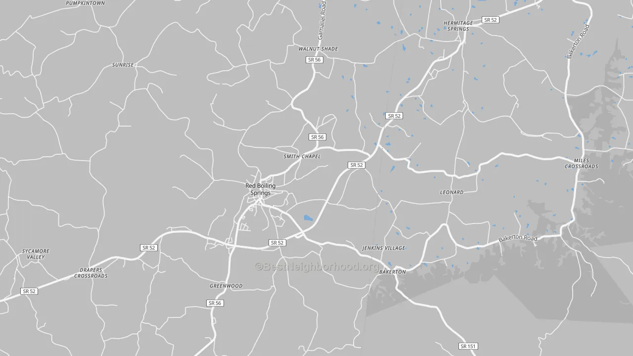 Transit Grade map of Red Boiling Springs, TN