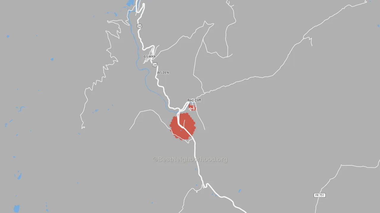 Transit Grade map of Red Cliff, CO