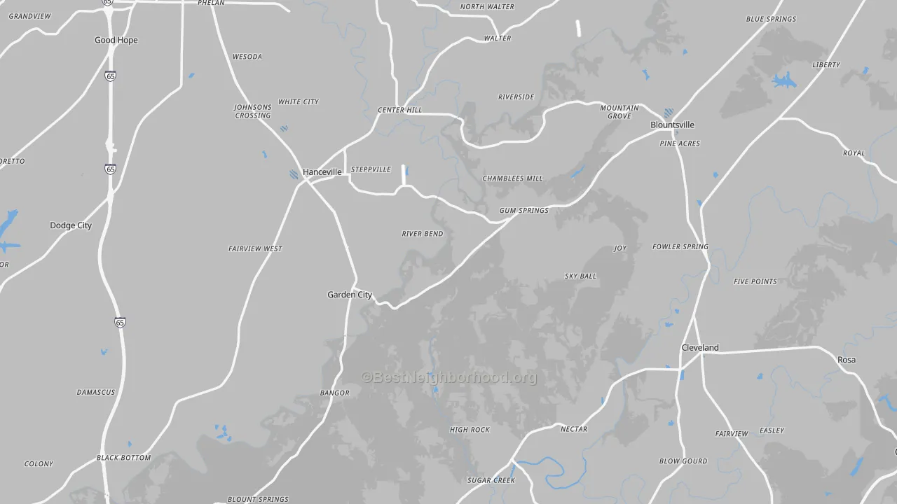 Transit Grade map of Red Hill, AL