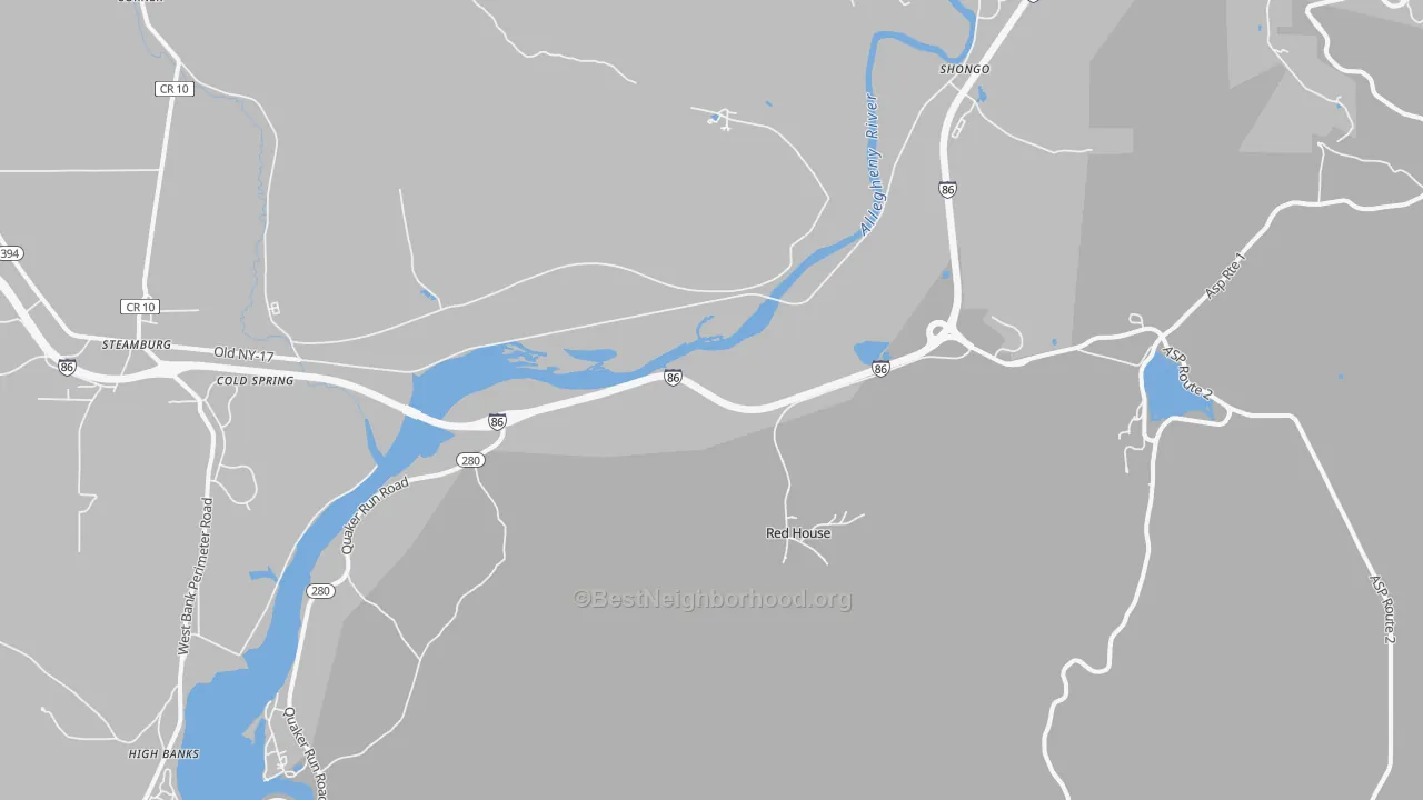 Transit Grade map of Red House, NY