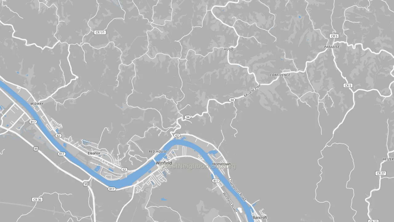 Transit Grade map of Red House, WV