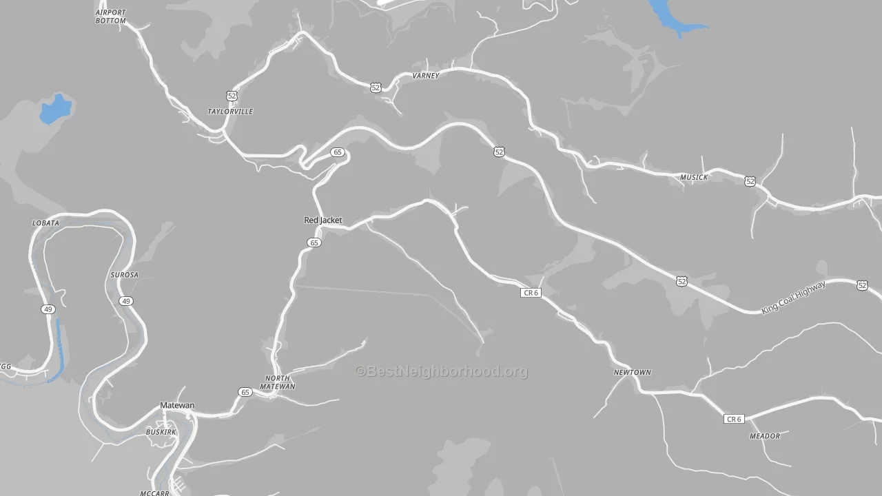 Transit Grade map of Red Jacket, WV