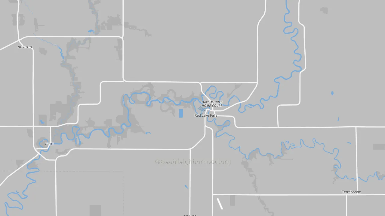 Transit Grade map of Red Lake Falls, MN