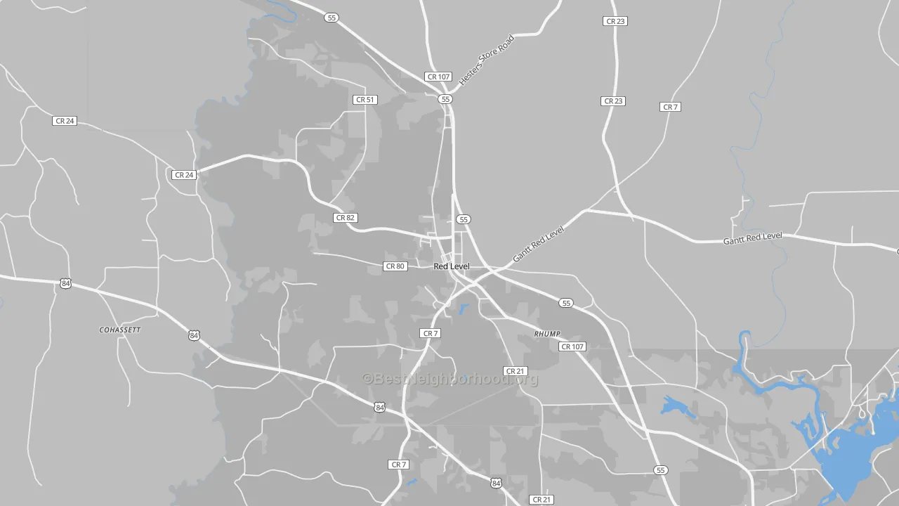 Transit Grade map of Red Level, AL